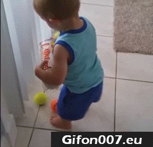 Child, Gifs, Funny, Boy, Tennis Balls