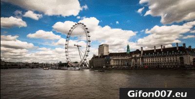 London, London Eye, rotate, fast motion