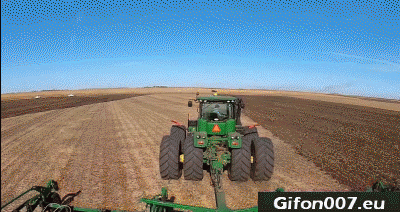 Large Tractor, Plowing, Gif