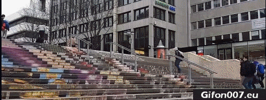Roller Skates, Down Stairs, Gif, Super