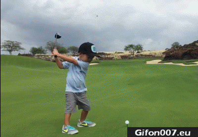 Super, Small Child Play Golf
