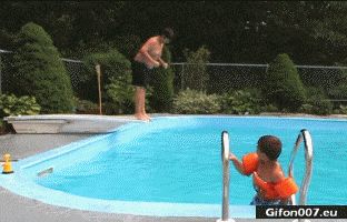 Funny Swimming Pool Fail Video, Jumping, Gif