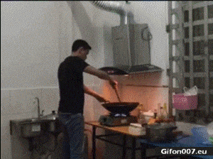Funny Video, Cooking, Freak Out, Man, Gif