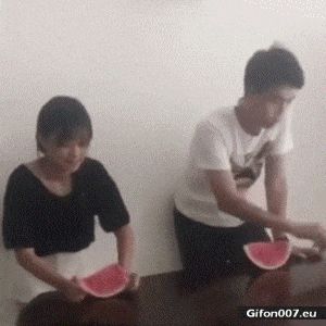 Funny Video, Eating Melon, Gif