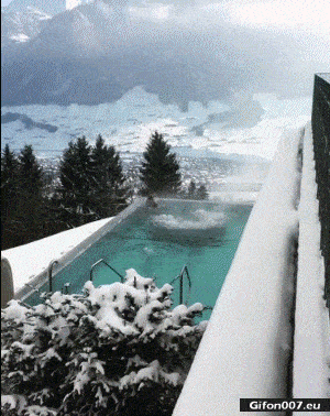 Beautiful Video, Mountains, Swimming Pool, Gif