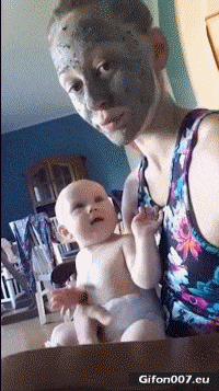 Funny Video, Baby Freak Out, Gif