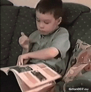 Funny Video, Child, Reading News, Gif