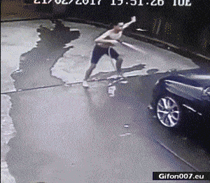 Funny Video, Man, Washing Car, Dancing, Gif